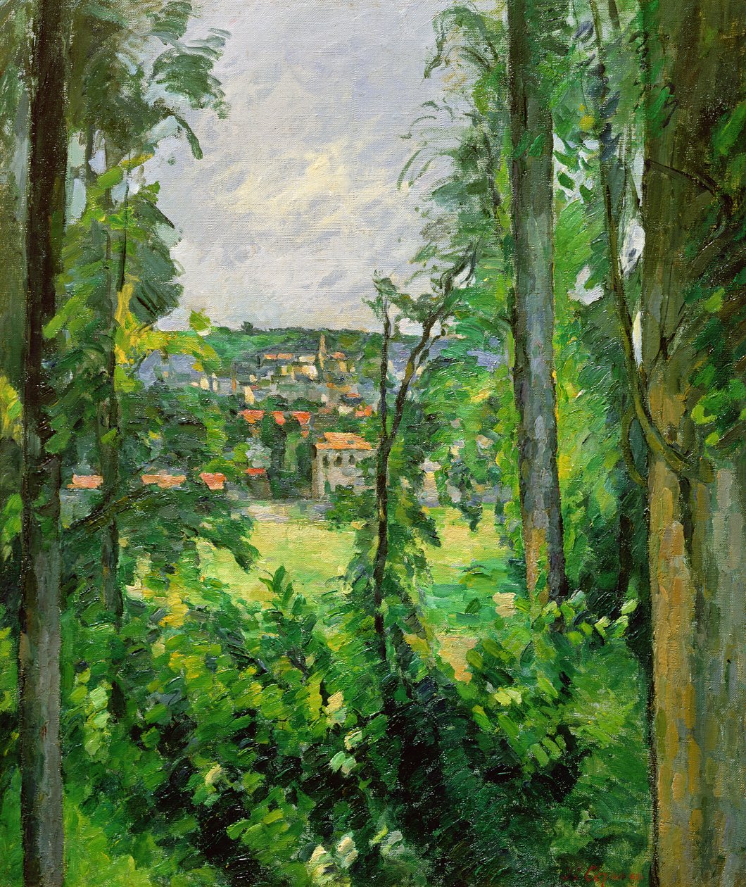 Auvers, Utsikt över utkanten, c.1875-77 av Paul Cézanne