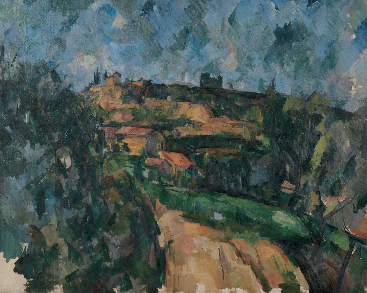 Böj av vägen på toppen av Chemin Des Lauves av Paul Cézanne
