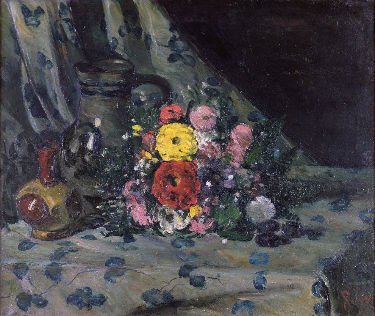 Bukett av gula dahlior, ca 1873 av Paul Cézanne