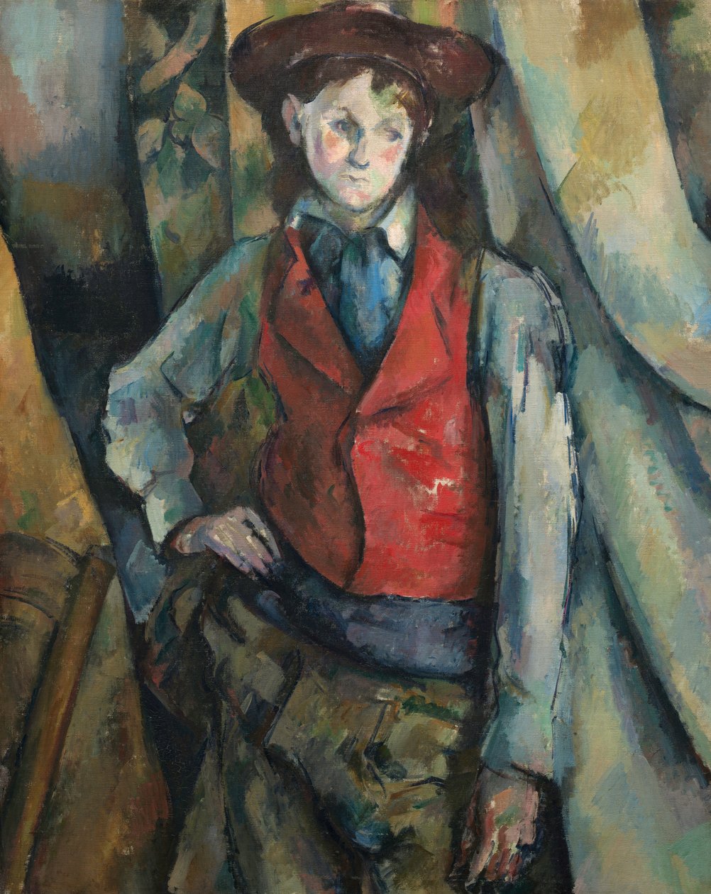 Pojke i en röd väst av Paul Cézanne