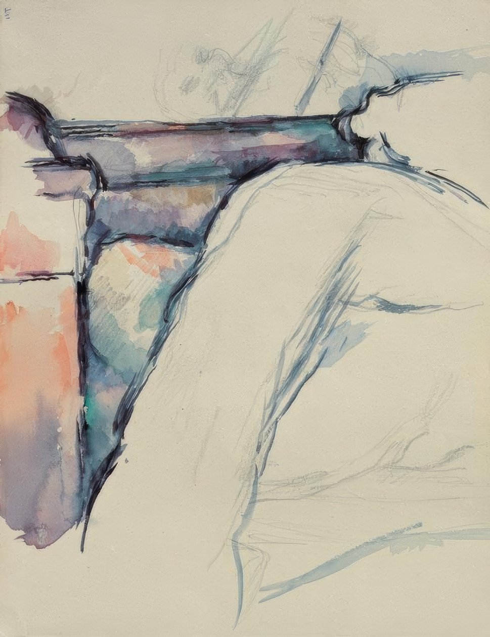 Detaljerad studie av en obäddad säng av Paul Cézanne