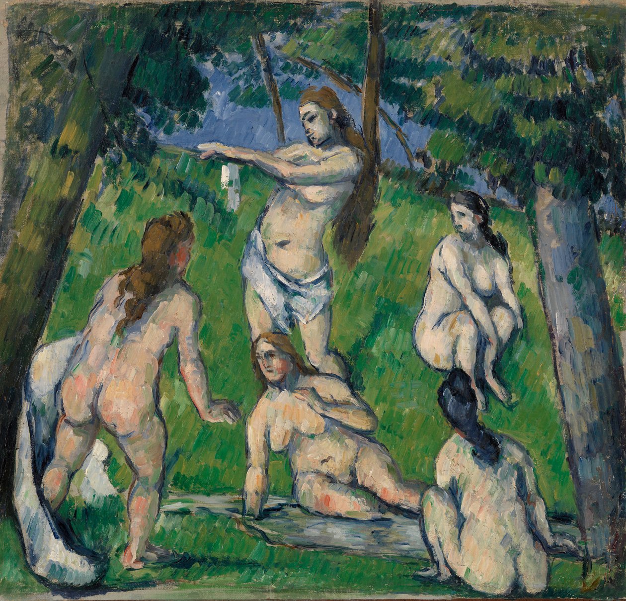 Fem badande, 1877-78 av Paul Cézanne