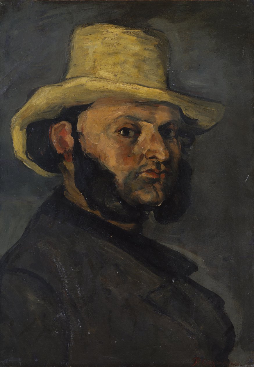 Gustave Boyer (b. 1840) in a Straw Hat av Paul Cézanne