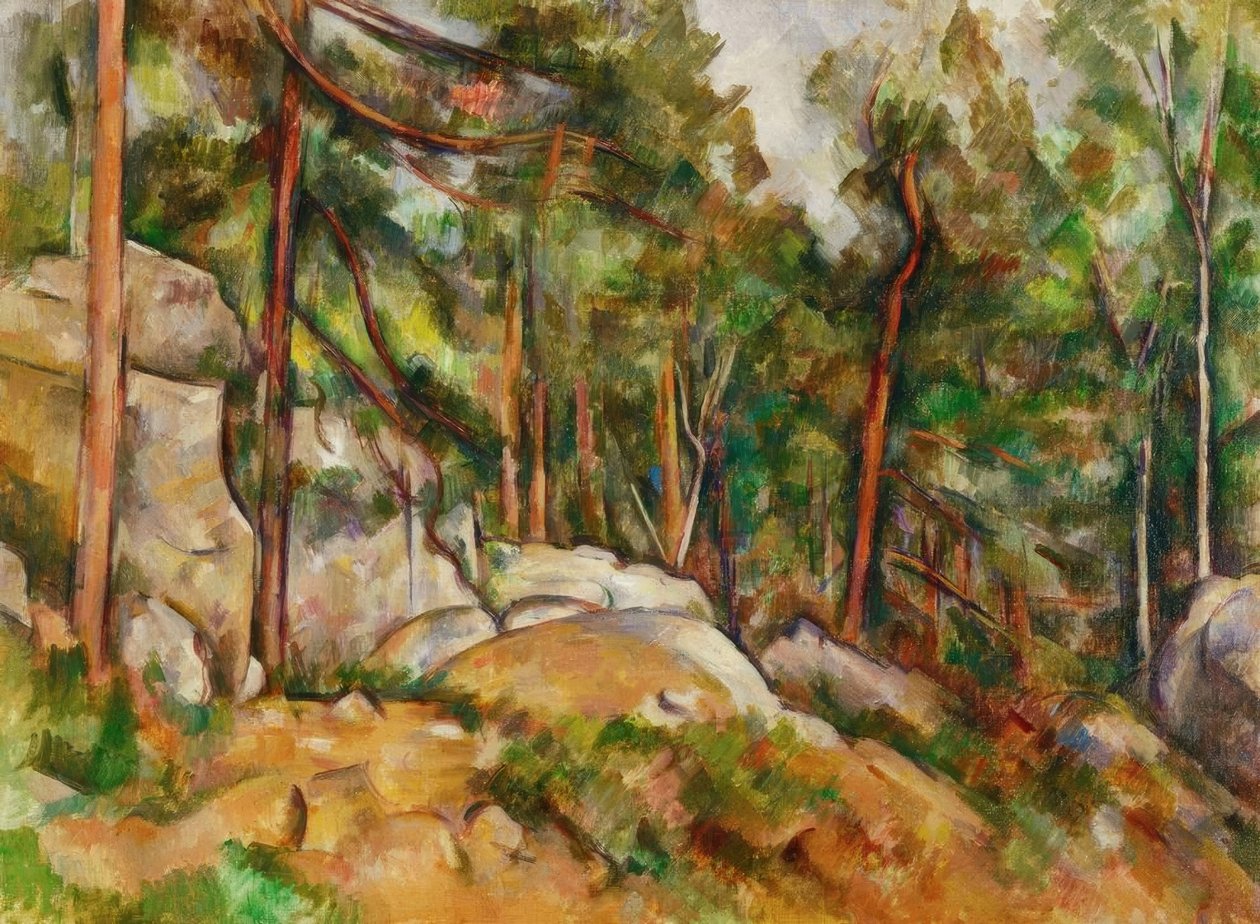 Skogsinteriör av Paul Cézanne