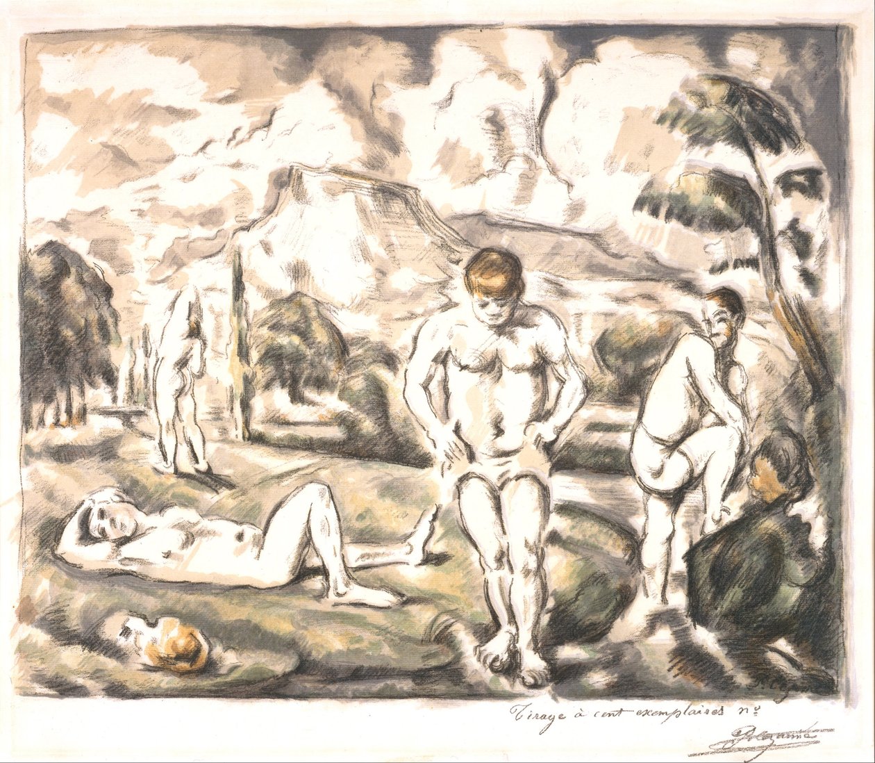 De stora badarna av Paul Cézanne