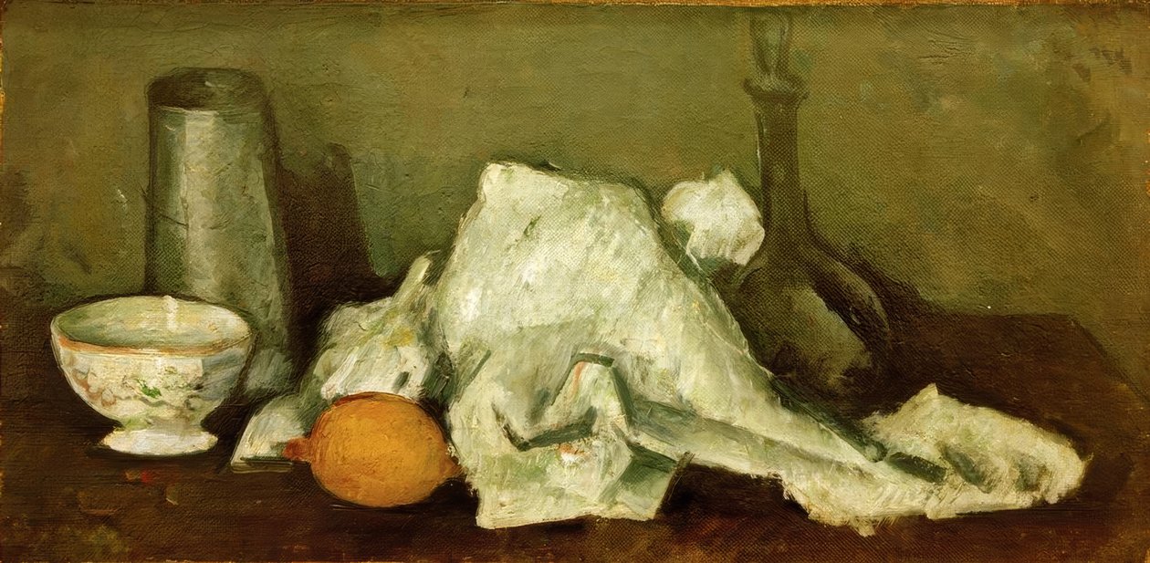 Mjölkkanna och citron II av Paul Cézanne