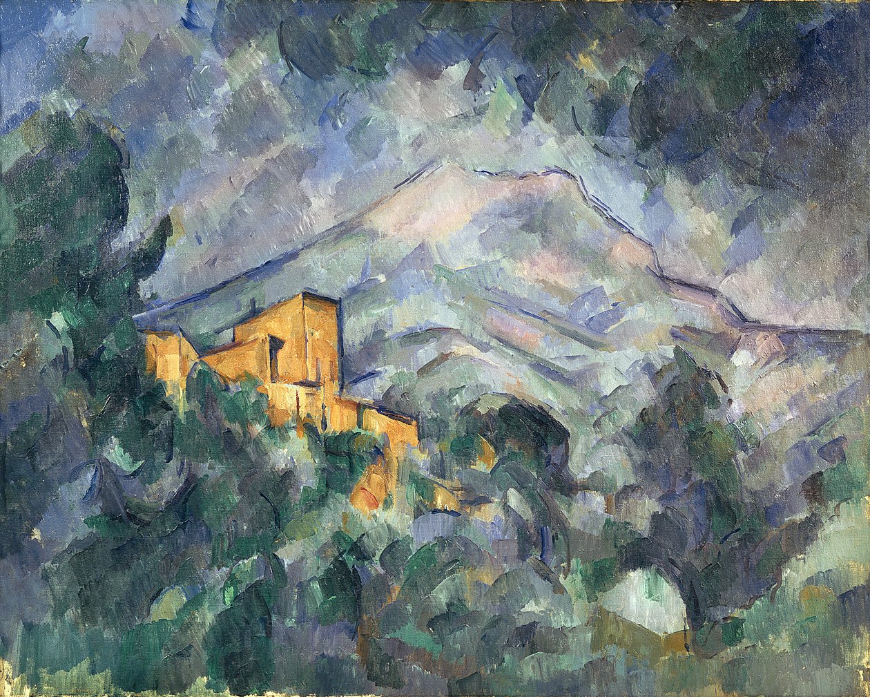 Montagne Sainte-Victoire och det svarta slottet, 1904-06 av Paul Cézanne