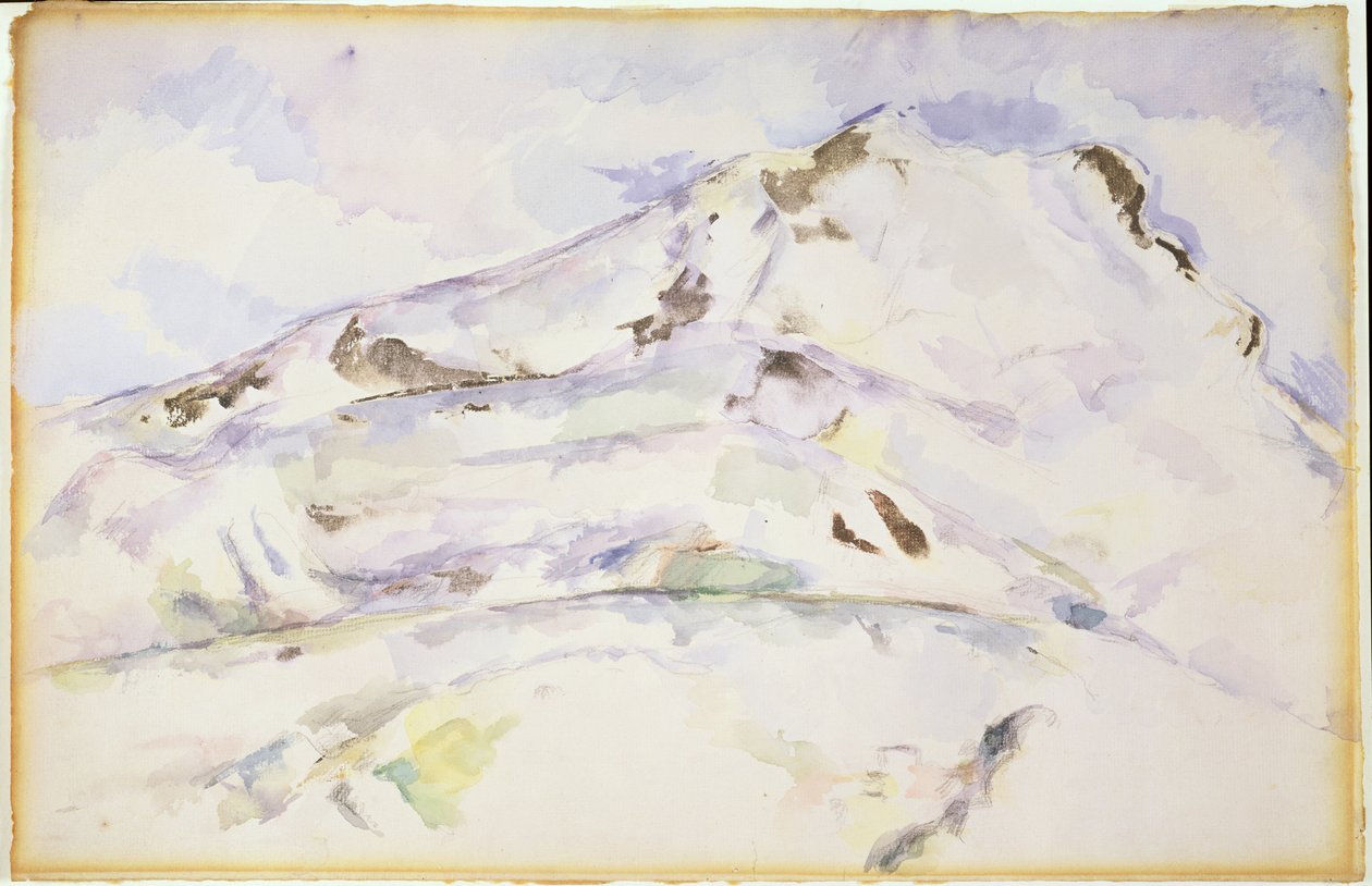 Peak of Ste. Victoire (wc på papper) av Paul Cézanne