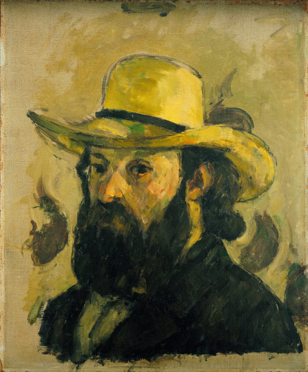 Porträtt av konstnären i halmhatten av Paul Cézanne