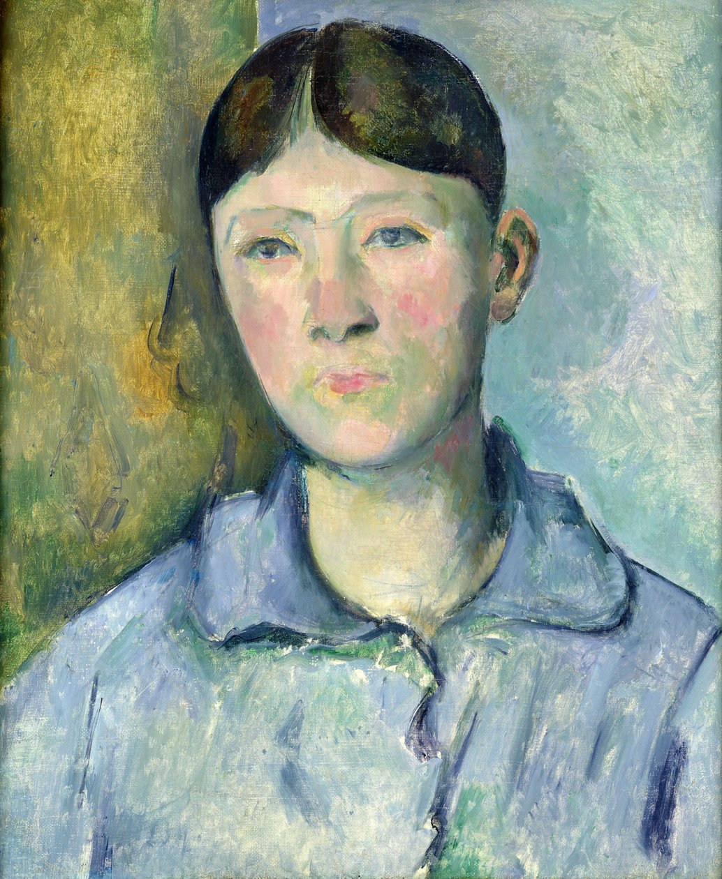 Porträtt av Madame Cezanne, 1885-90 av Paul Cézanne