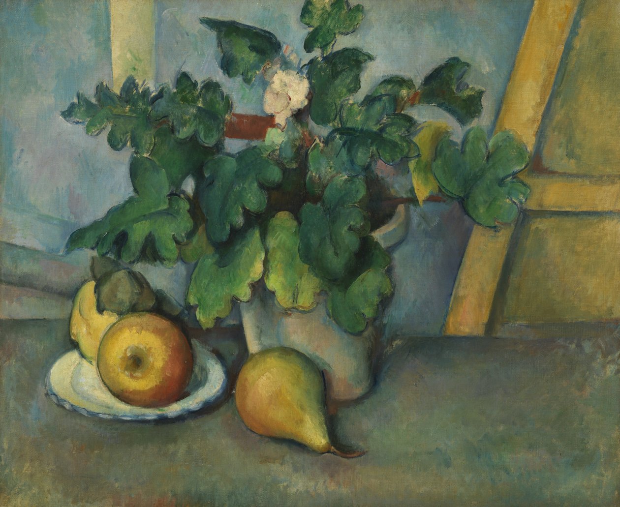 Kruka med blommor och päron, c.1888-90 av Paul Cézanne
