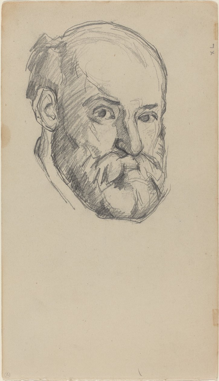 Självporträtt, ca 1880-2 (grafit på papper) av Paul Cézanne