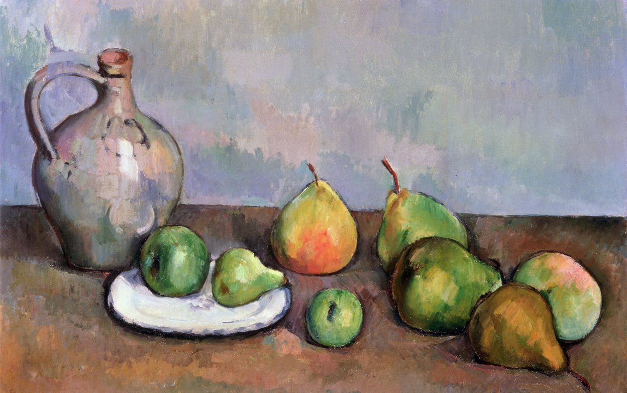 Stilleben med kanna och frukt, 1885-87 av Paul Cézanne