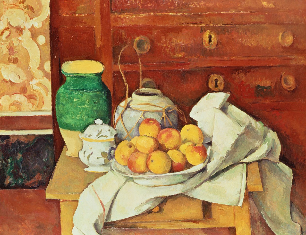 Stilleben med en byrå, 1883-87 av Paul Cézanne