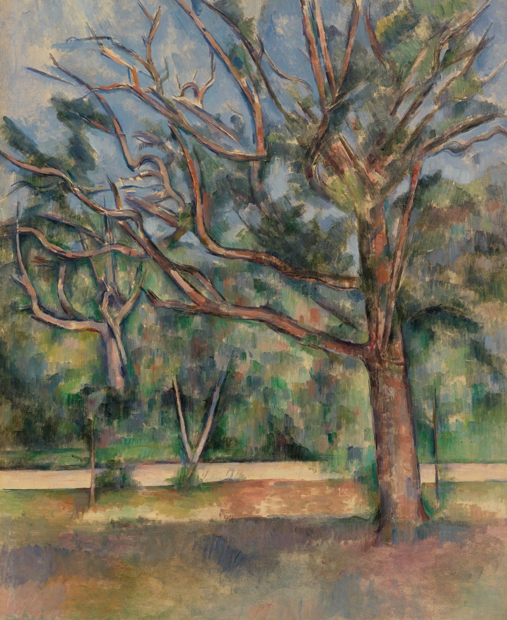 Träd och väg, c.1890 av Paul Cézanne
