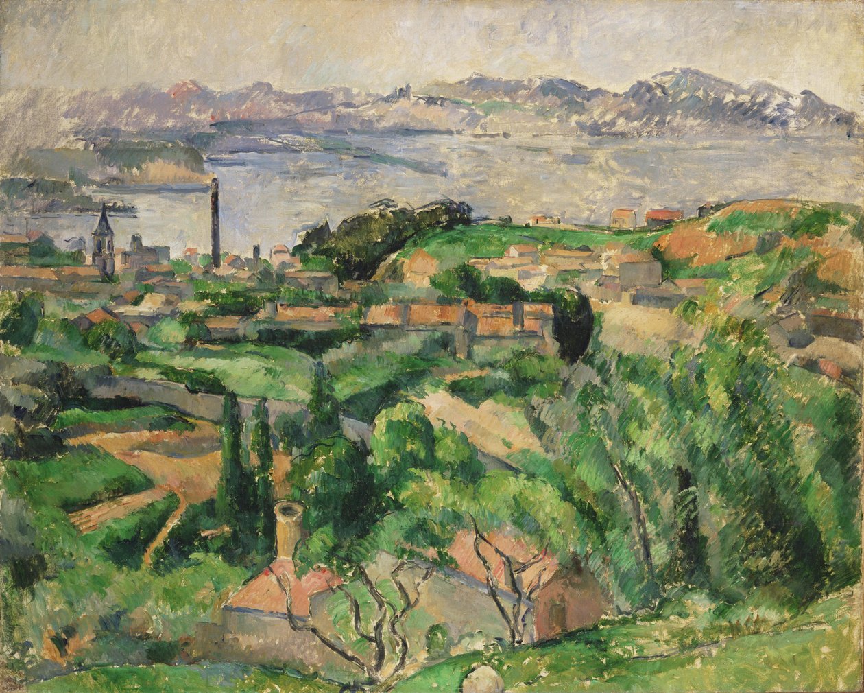 View of the Bay of Marseille with the Village of Saint-Henri av Paul Cézanne