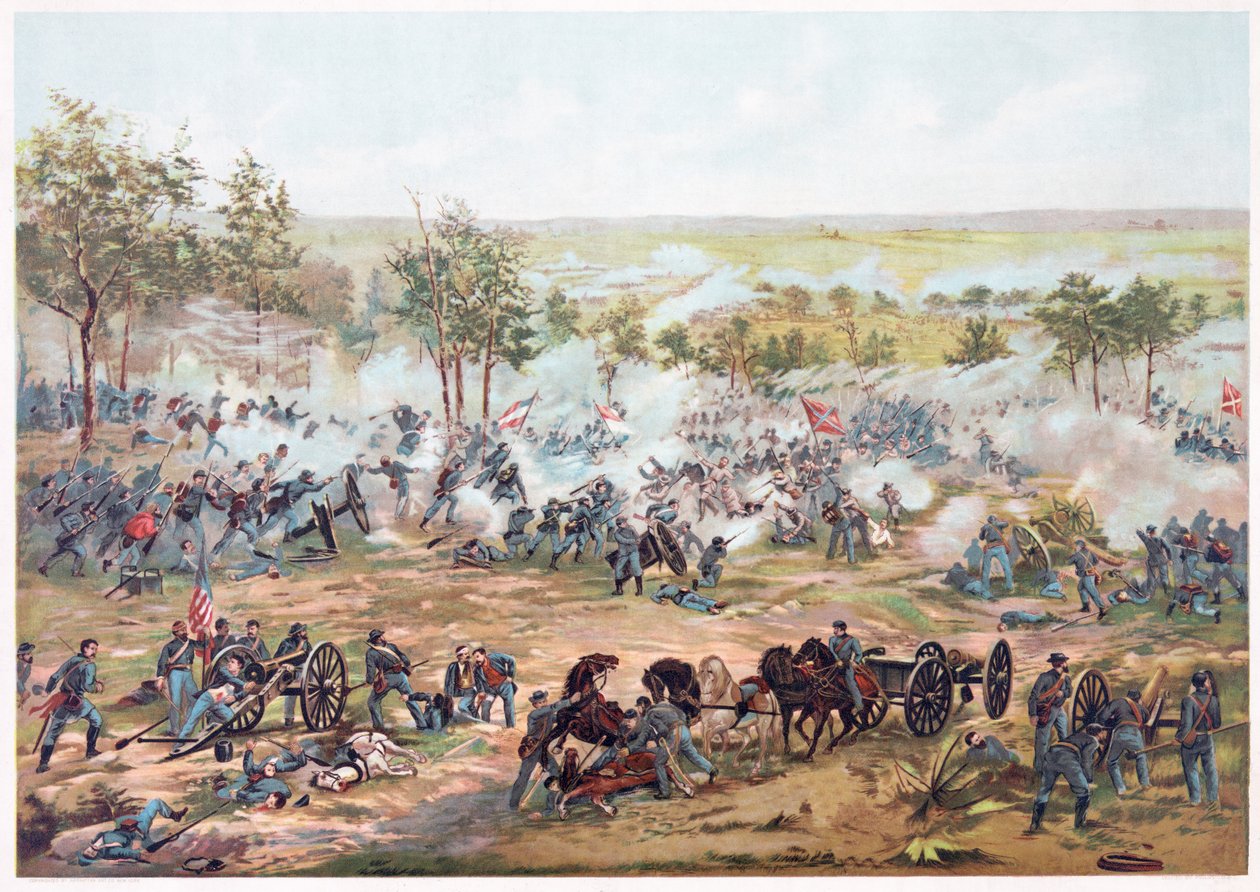 Slaget vid Gettysburg, pub. Kurz und Allison, 1891 av Paul Dominique Philippoteaux