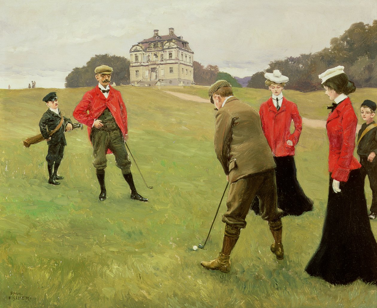 Golfspelare på Copenhagen Golf Club av Paul Fischer