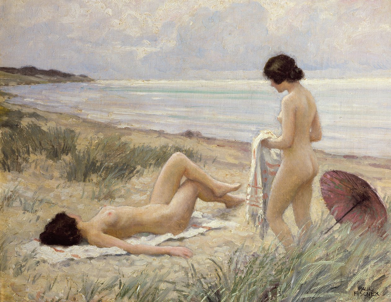Sommar på stranden av Paul Fischer