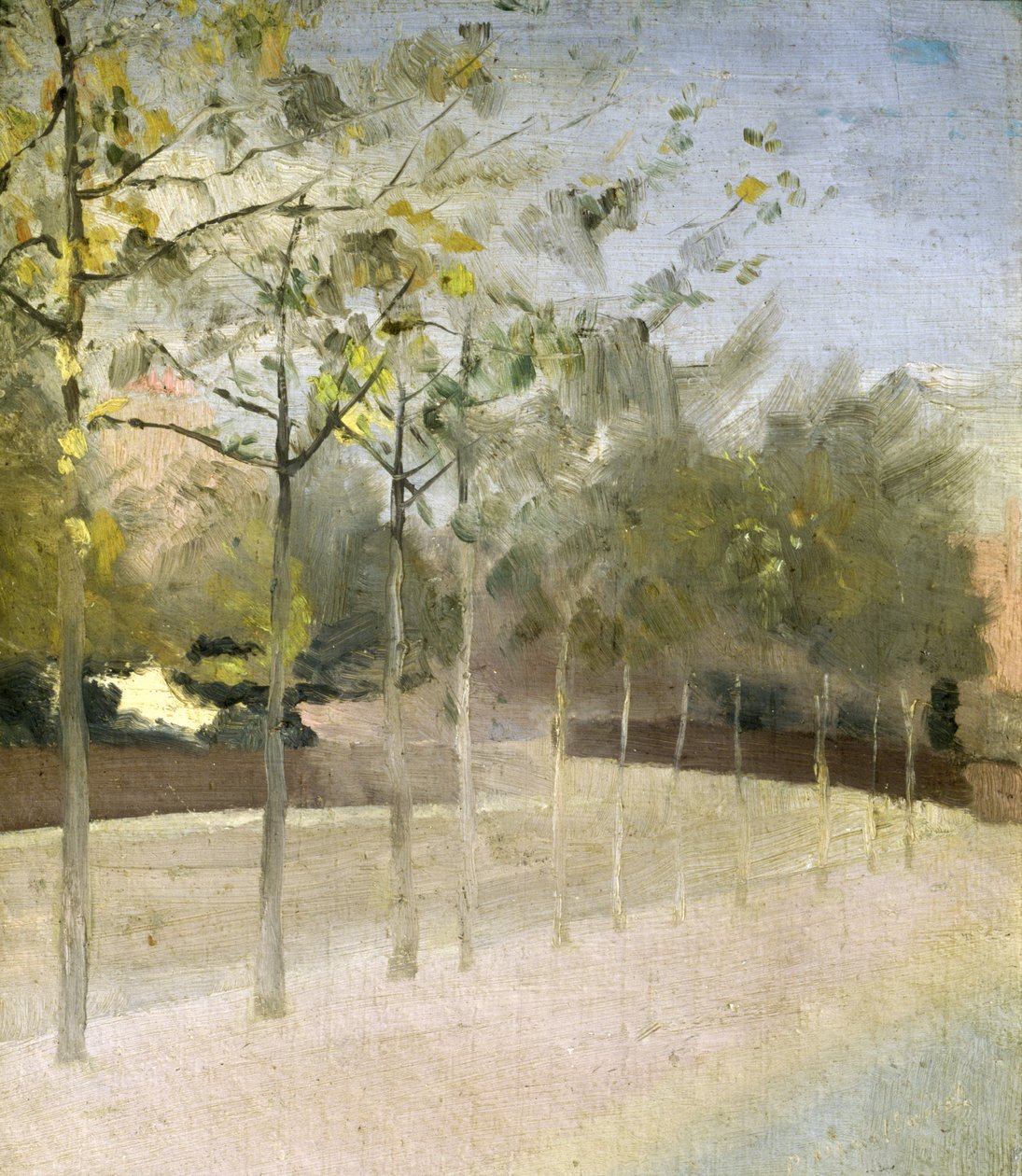 Chelsea Embankment, plataner, 1908 av Paul Fordyce Maitland