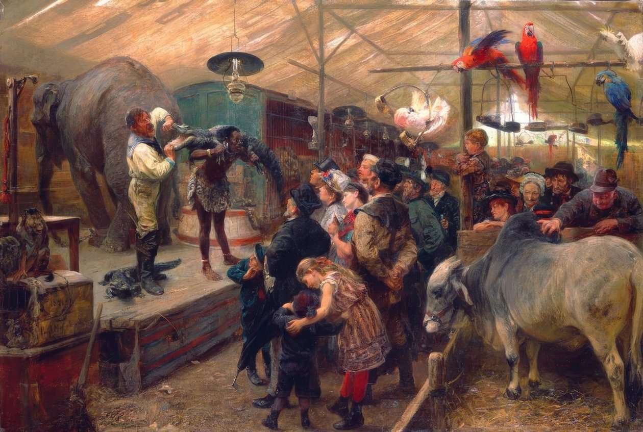 I djurstallet av Paul Friedrich Meyerheim