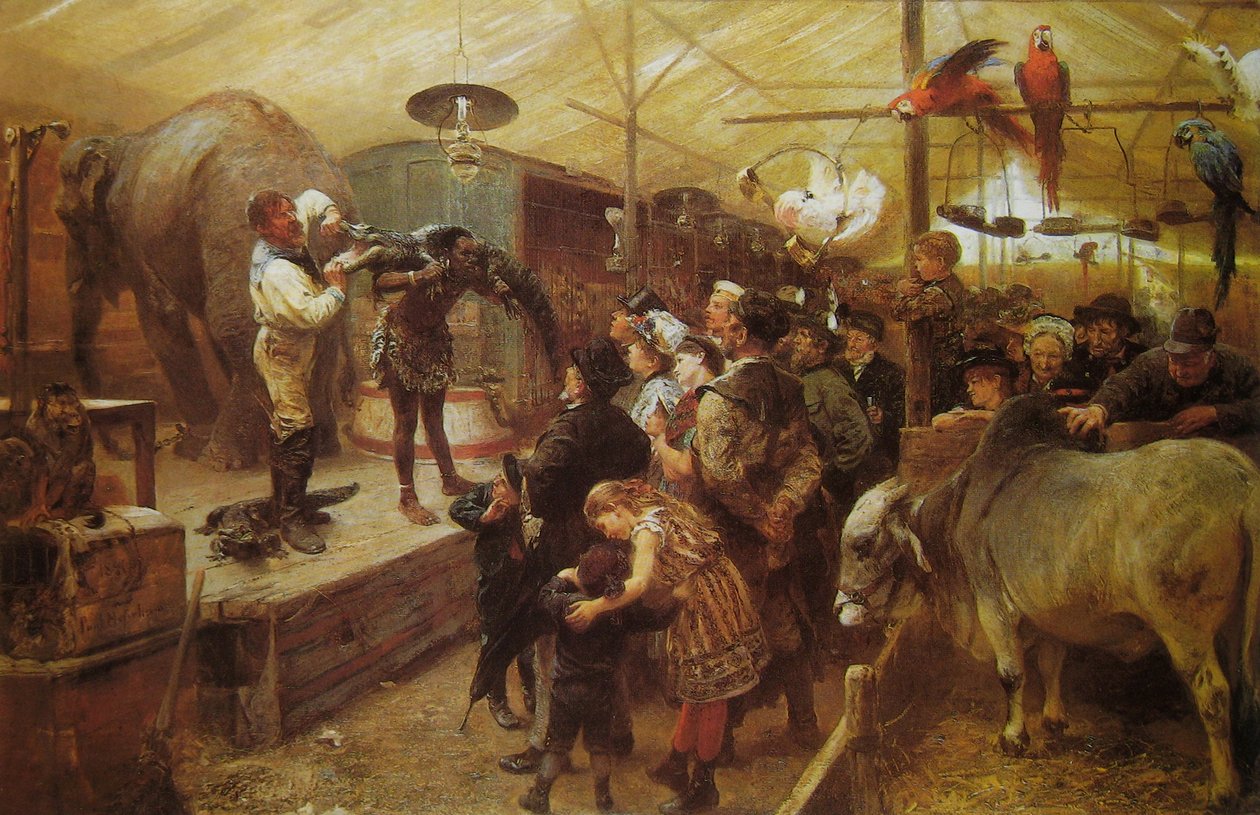 MenagerieIn der Tierbude av Paul Friedrich Meyerheim