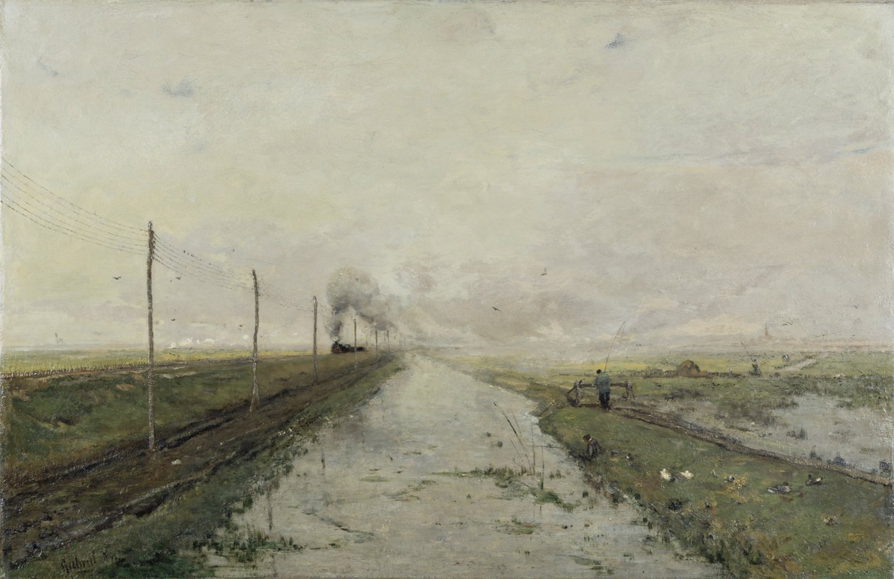Landskap med ett tåg av Paul Joseph Constantin Gabriel