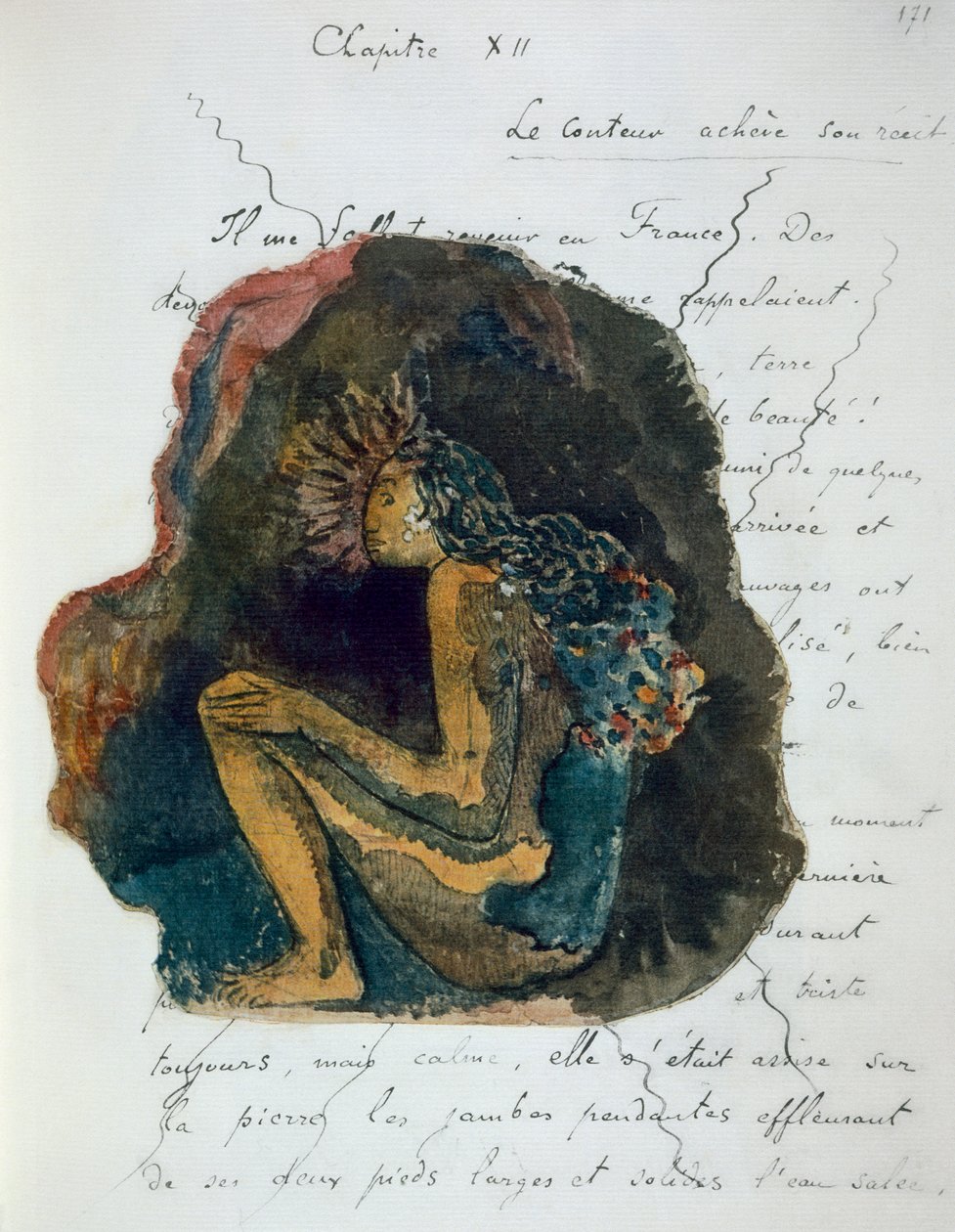 En infödd gudom, från "Noa Noa, Voyage a Tahiti", publicerad 1926 av Paul Gauguin