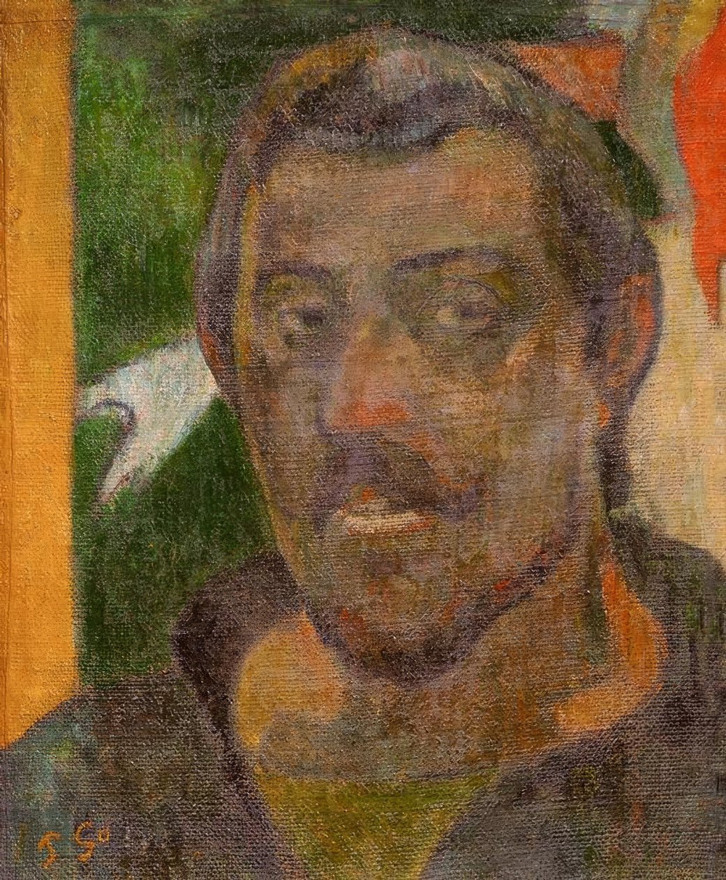 Självporträtt med Ondine av Paul Gauguin