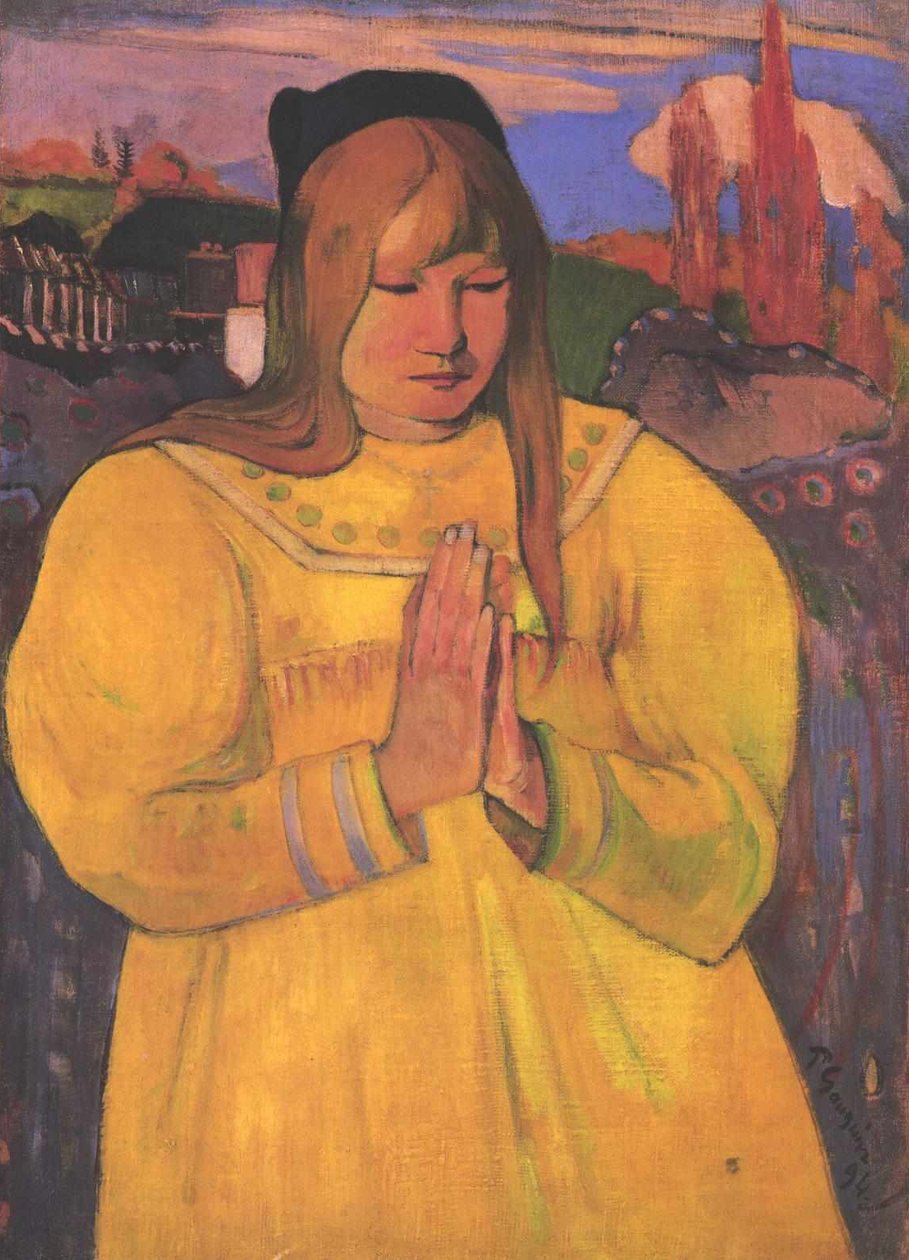 Betende Bretonin av Paul Gauguin