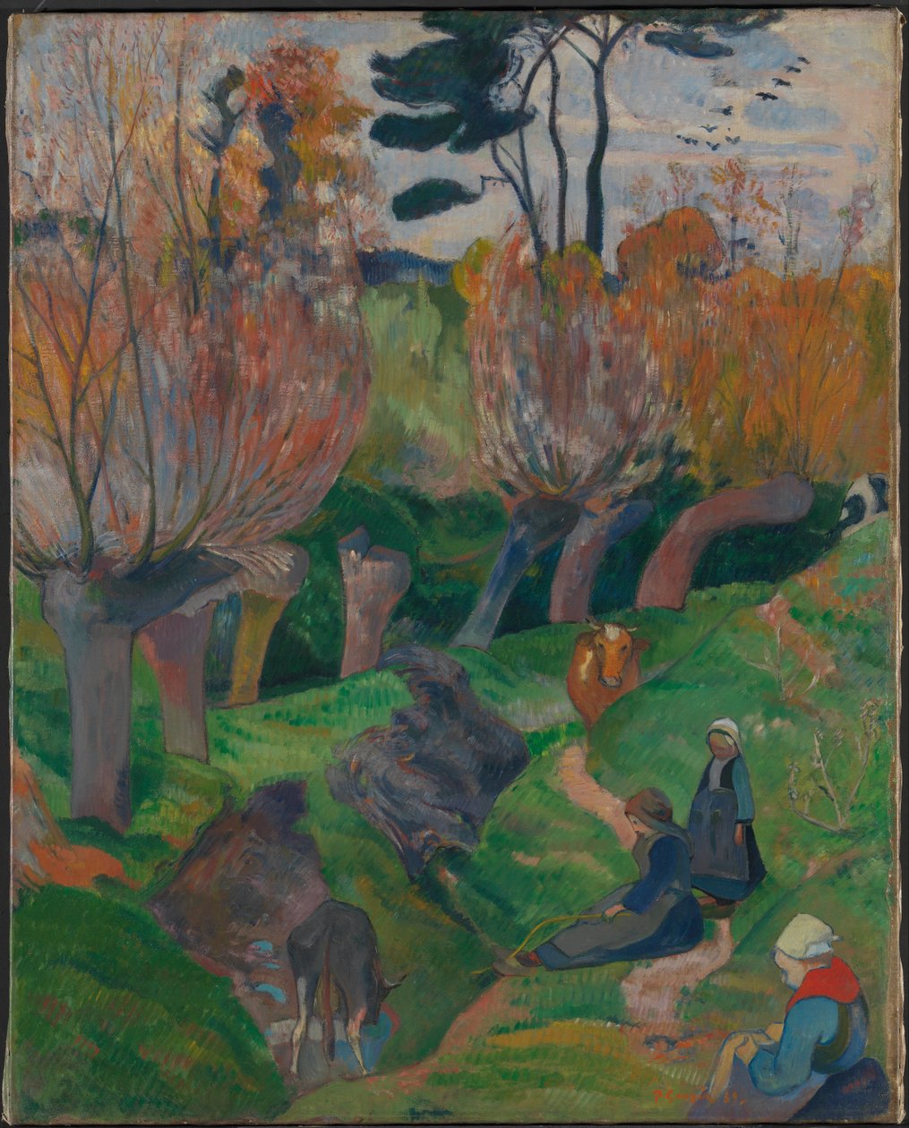 Bretagne landskap med kor av Paul Gauguin