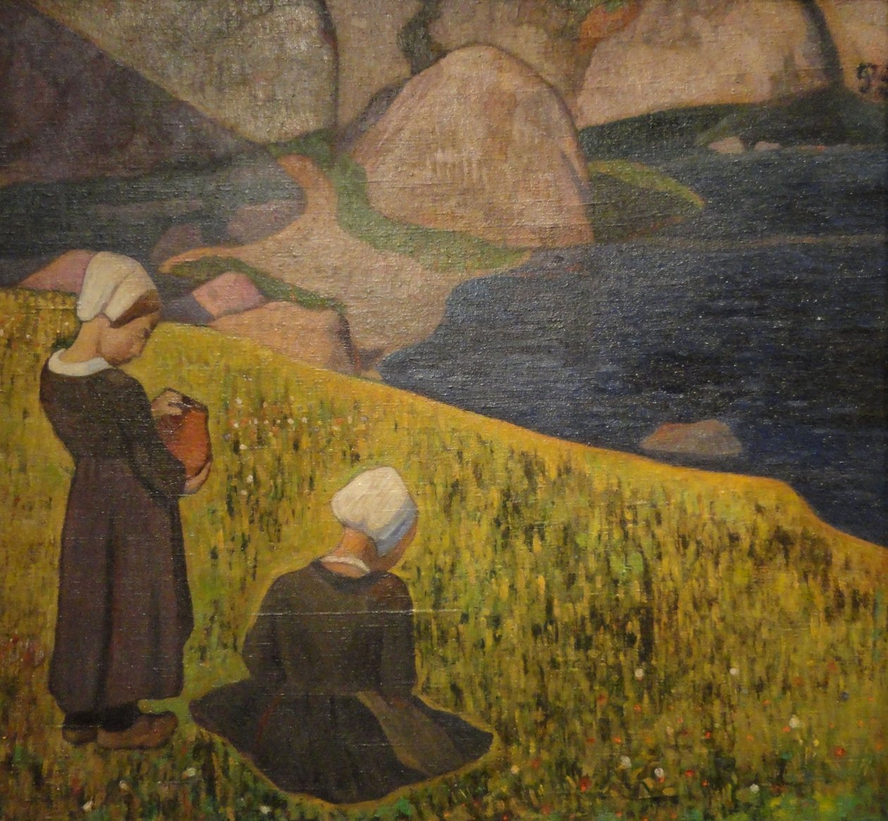Breton Women in a Seaside Field  av Paul Gauguin