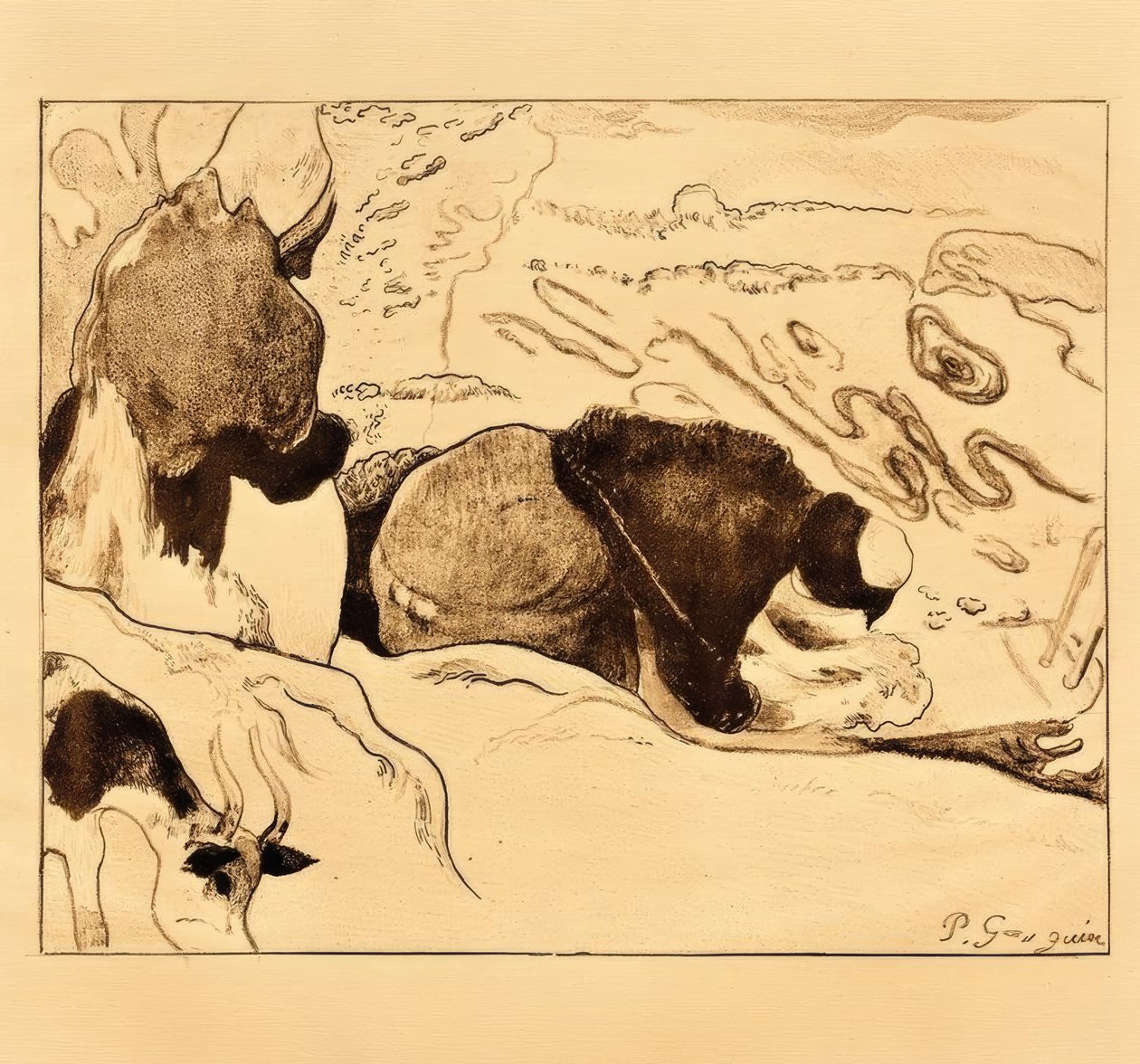 Tvätterskorna av Paul Gauguin