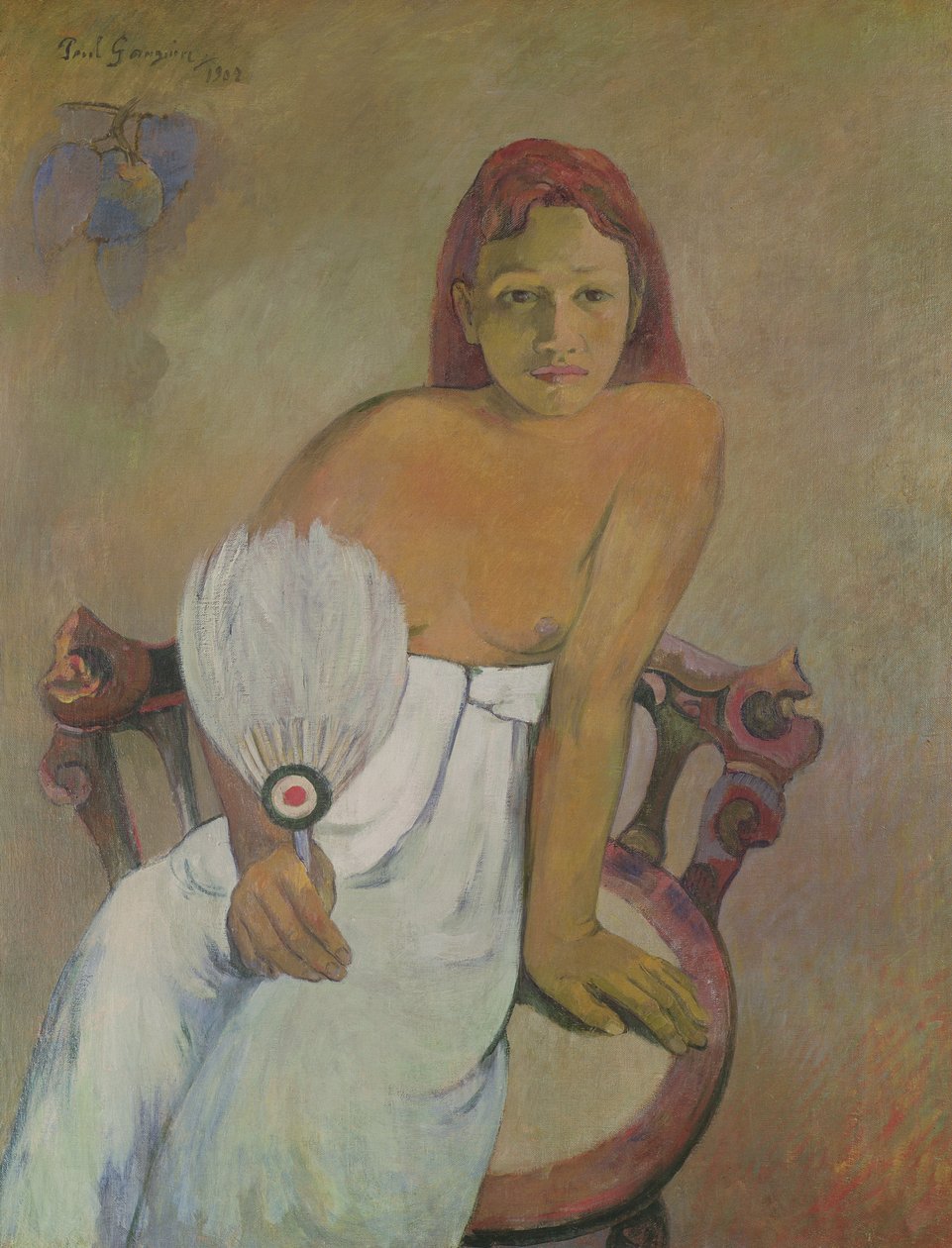 Flicka med fläkt, 1902 av Paul Gauguin