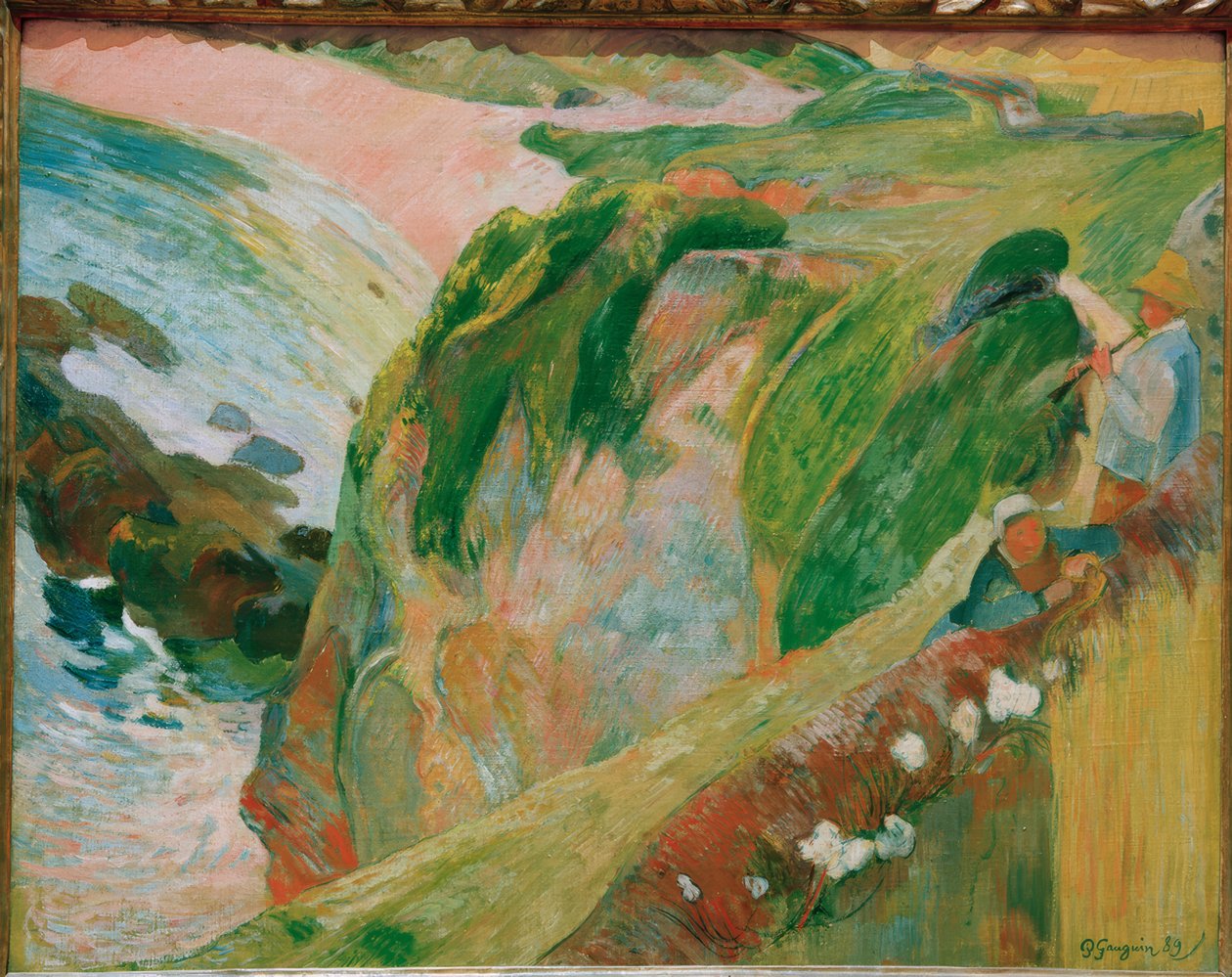 Fårflöjtspelare på klipporna av Paul Gauguin