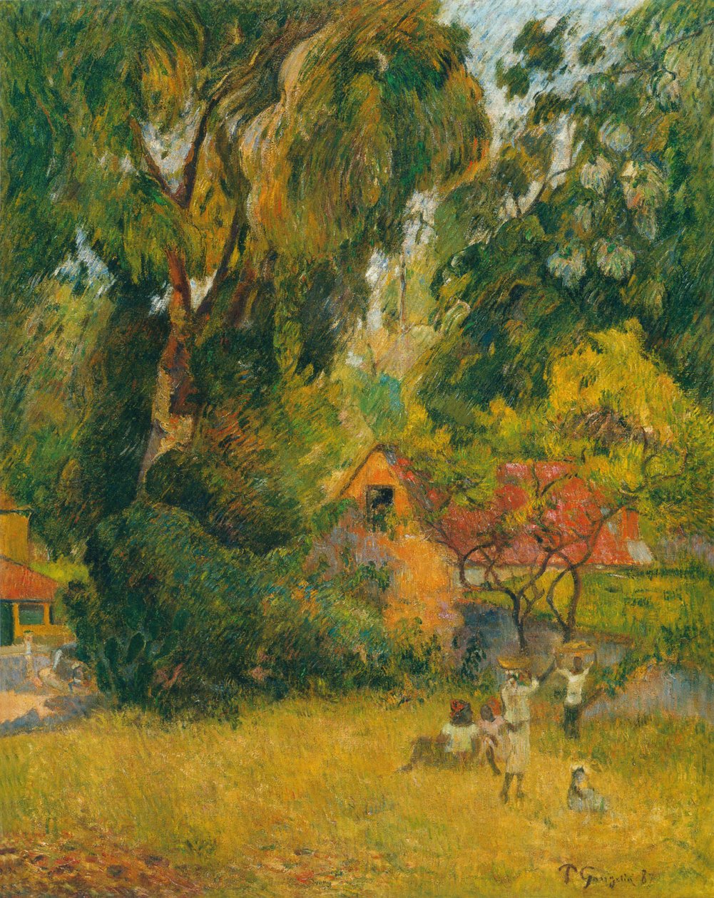 Huts under the Trees av Paul Gauguin