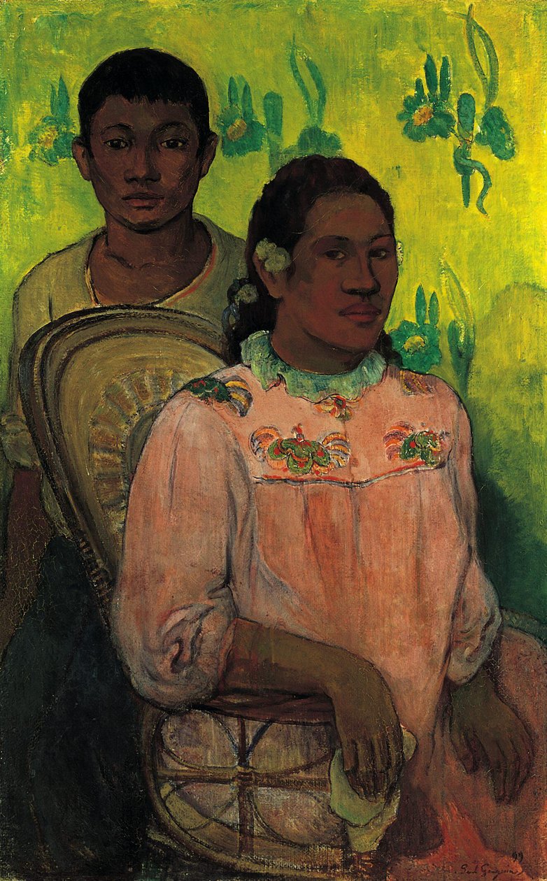 Jeune fille et garçon de Tahiti av Paul Gauguin