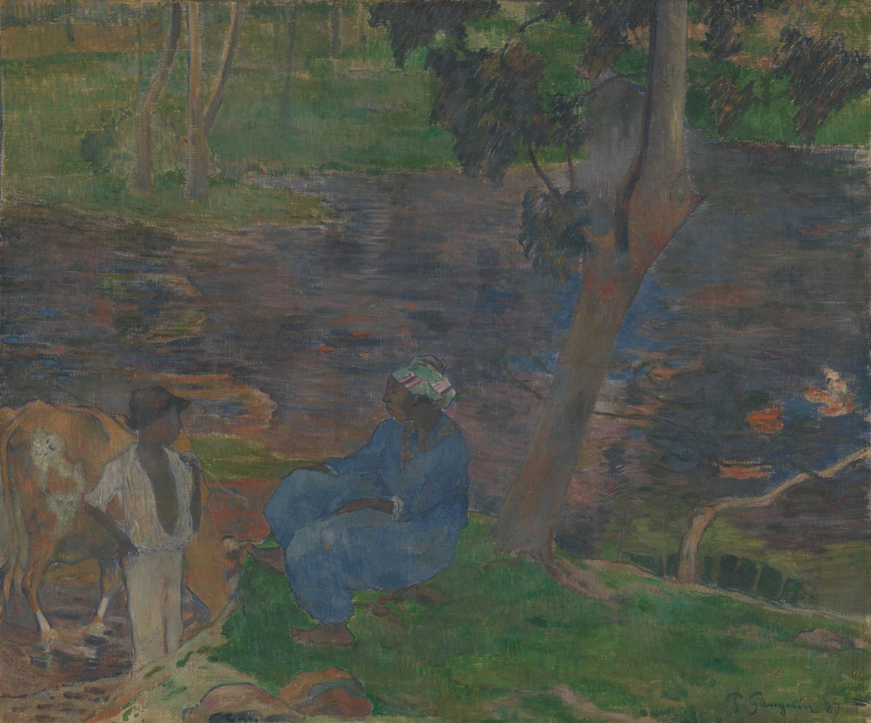 På flodens strand vid Martinique av Paul Gauguin