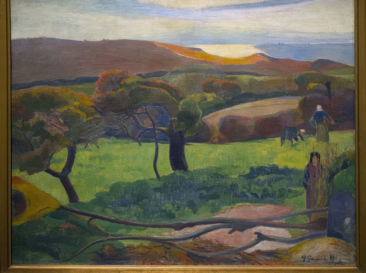 Paul Gauguin (1848–1903). fransk målare. Landskap från Bretagne, 1889. Nationalmuseum. Stockholm. Sverige. av Paul Gauguin