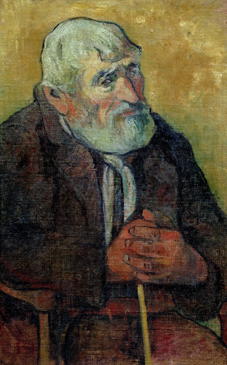 Porträtt av en gammal man med en pinne, 1889-90 av Paul Gauguin