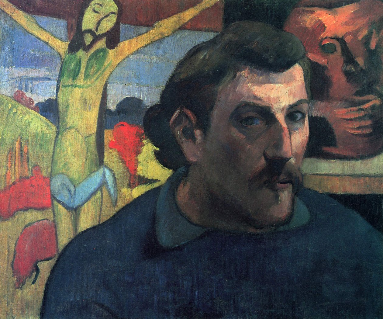 Portrait of the Artist with the Yellow Christ av Paul Gauguin