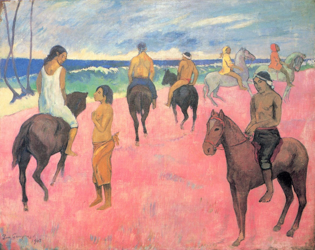 Reiter am Strand  av Paul Gauguin