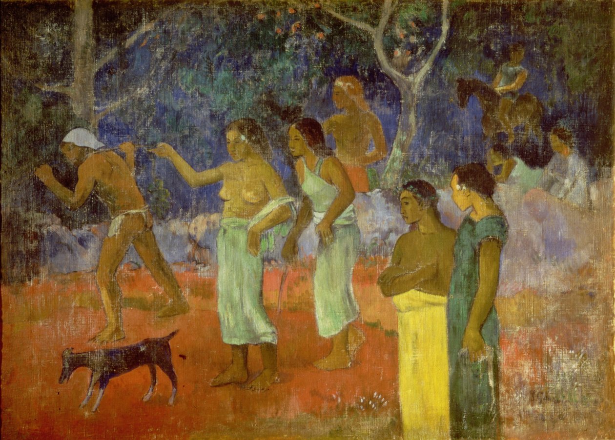 Scen från livet på Tahiti, 1896 av Paul Gauguin