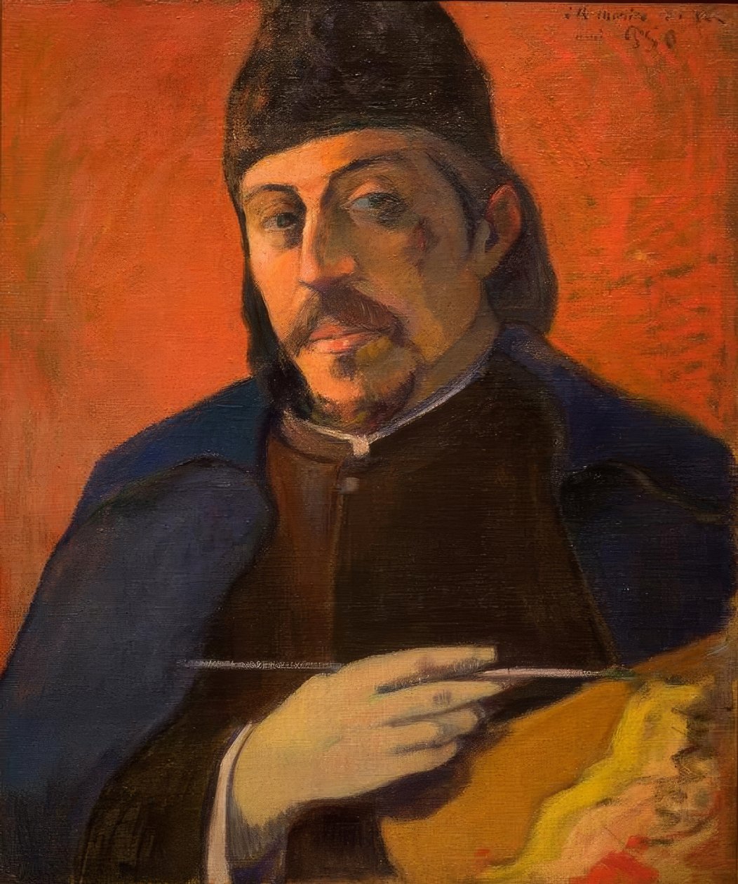 Självporträtt med palett av Paul Gauguin