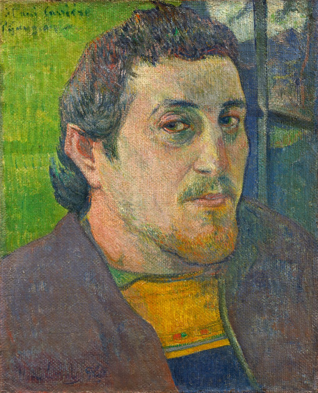Självporträtt tillägnad Carriere, 1888-1889 av Paul Gauguin