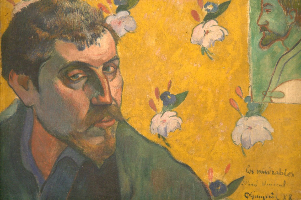 Self-portrait with portrait of Bernard av Paul Gauguin