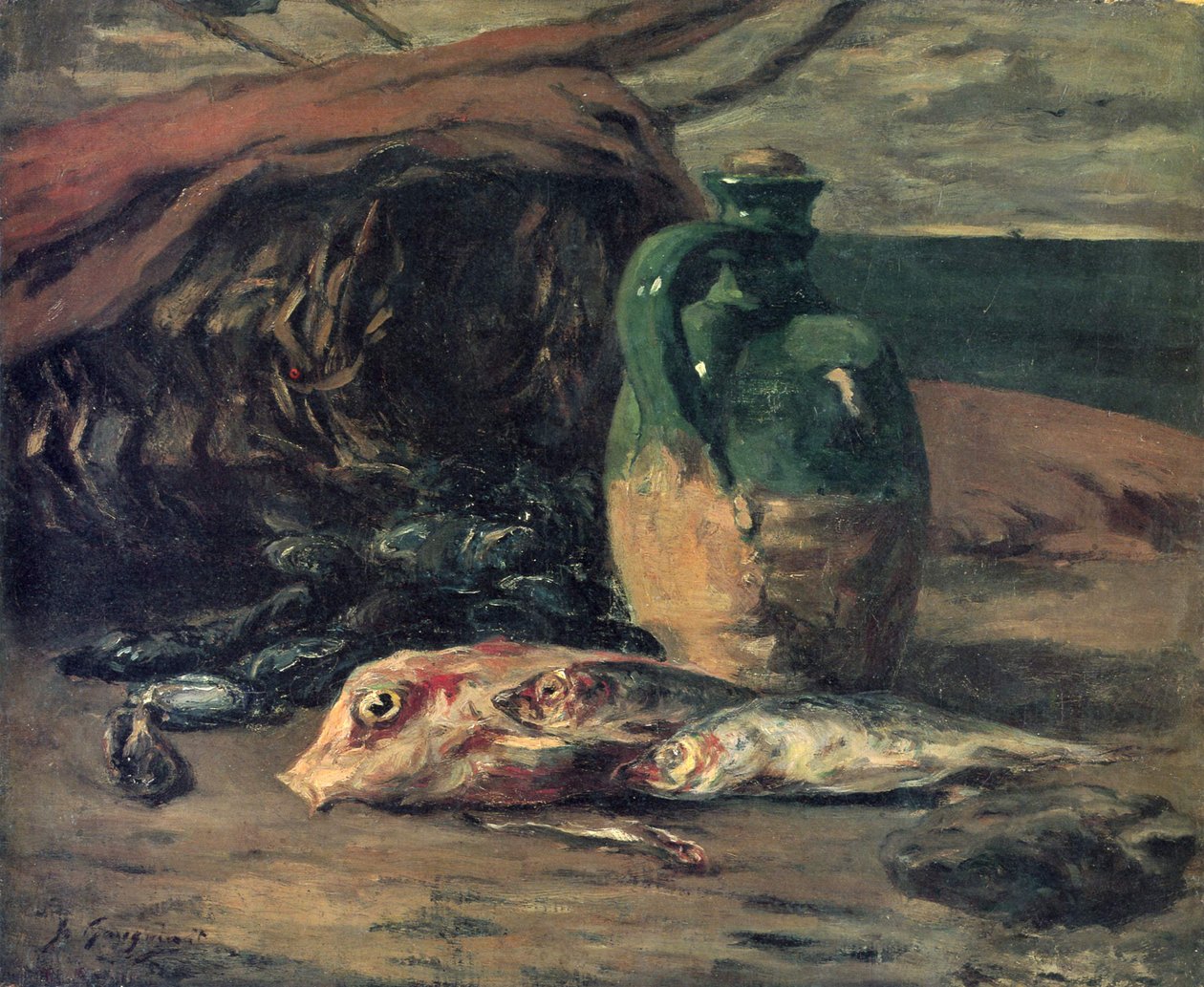 Stilleben mit Fischen av Paul Gauguin