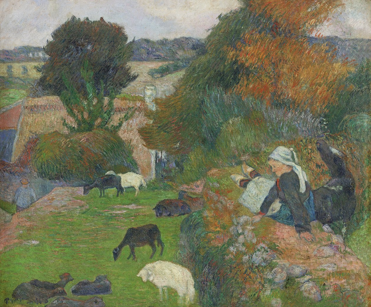 Den bretonska herden, 1886 av Paul Gauguin