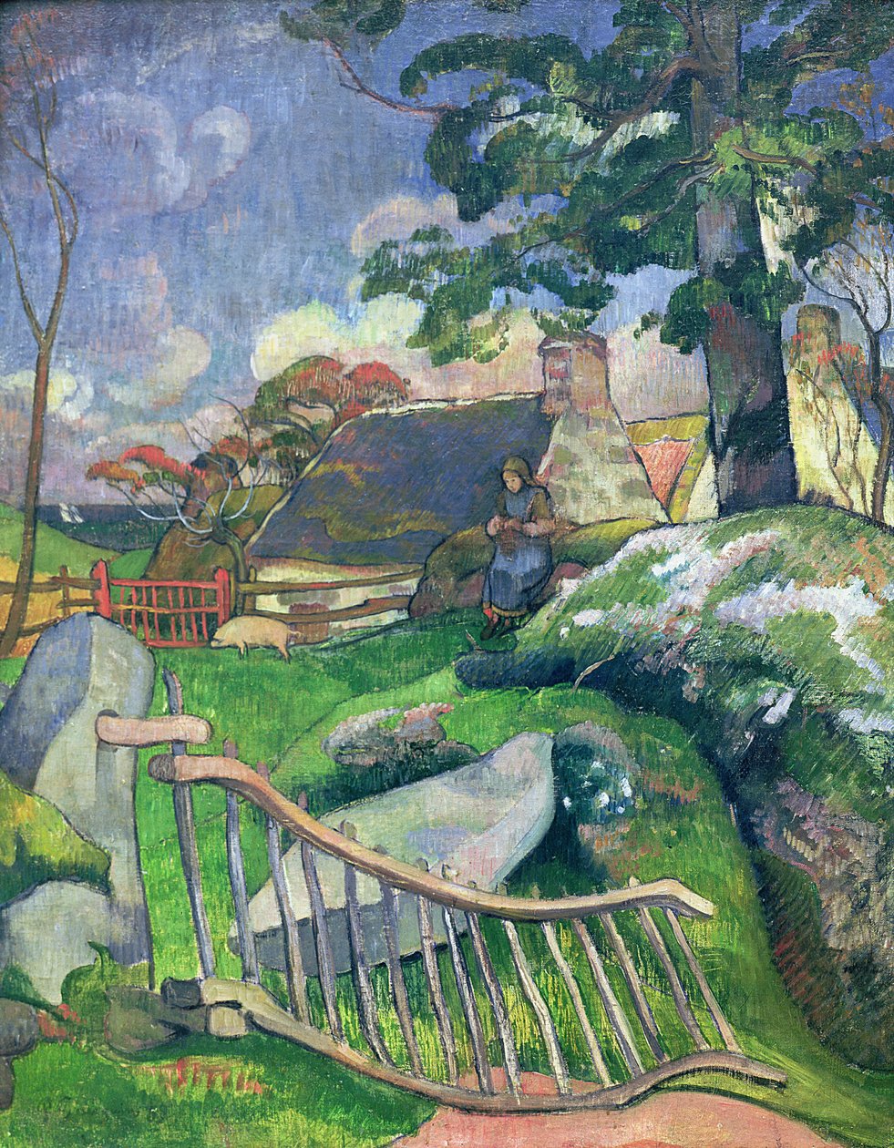 Träporten eller, Grisskötaren, 1889 av Paul Gauguin