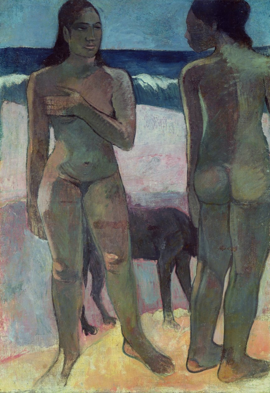 Två tahitiska kvinnor på stranden, 1891 av Paul Gauguin